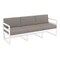 Luxury Commercial Living 79" White Outdoor Patio Sofa with Sunbrella Taupe Brown Cushion